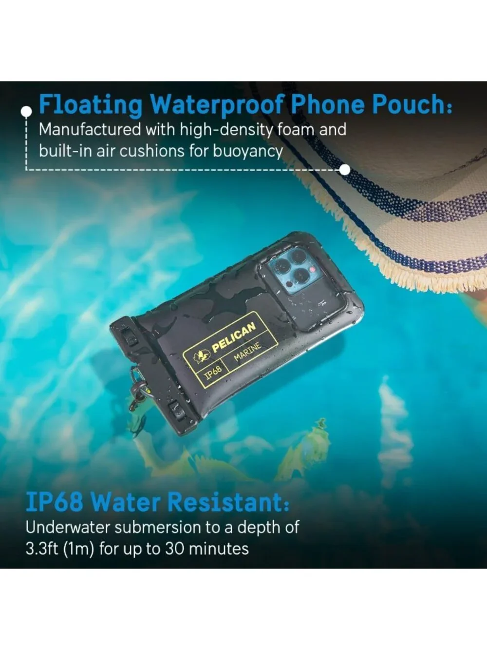 Waterproof Phone Pouch 2 Pack - Marine Grade, Black & Hi-Vis Yellow, Outdoor